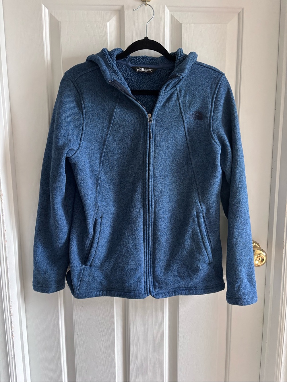 The North Face Women’s Blue Sherpa Lined Hooded Fleece Jacket Large
